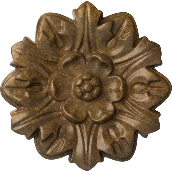 Ekena Millwork Emery Leaf Ceiling Medallion, Hand-Painted Rubbed Bronze, 7 5/8"OD x 1"P CM07EMRZS - main